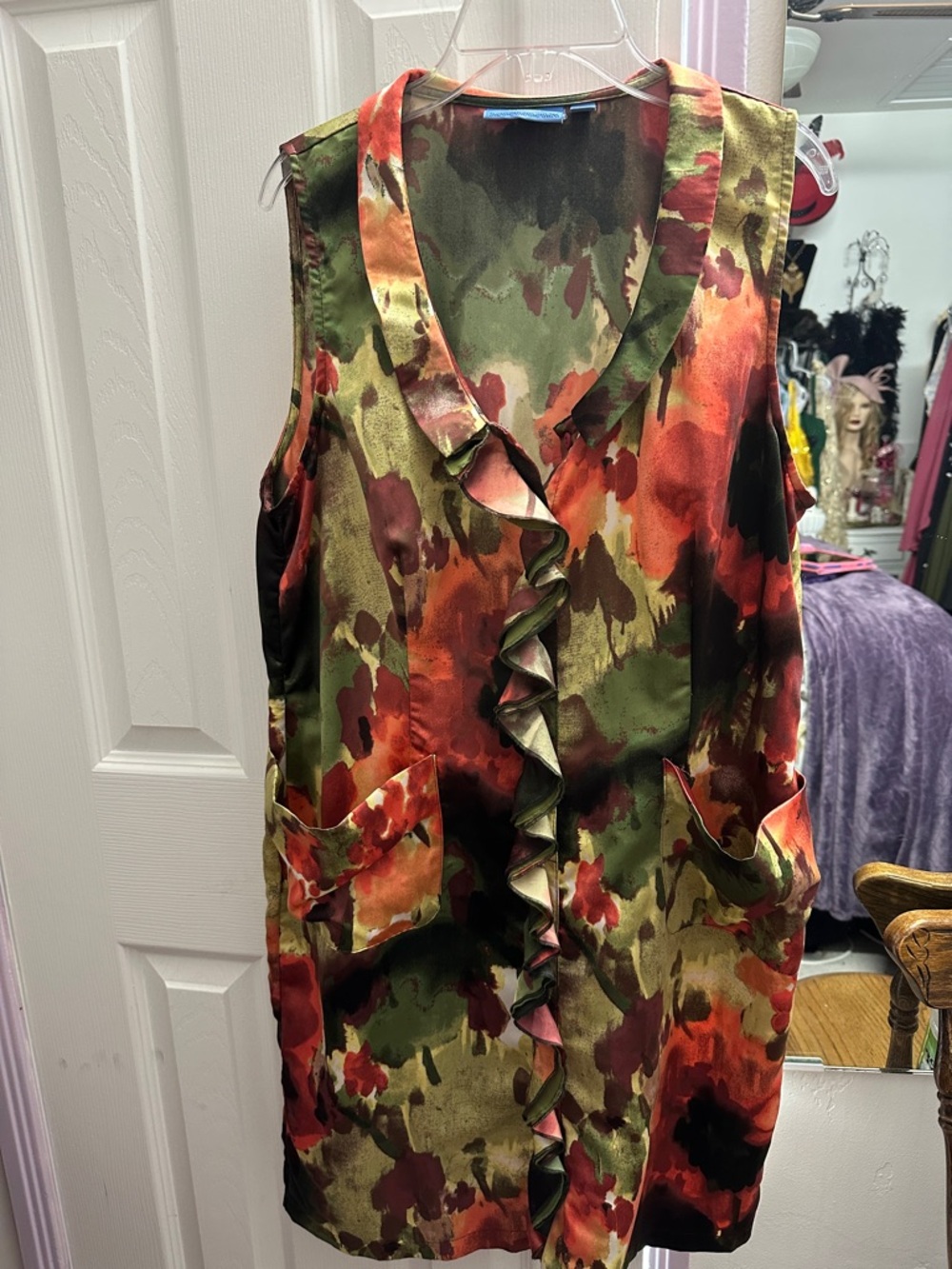 Simply Vera Vera Wang Multicolor Floral Ruffle-Front Mini Dress